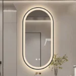 Voltsify Modern Oval LED Wall Mirror Metal Framed, Anti-fog Film, Sensor Switch, Three Color Temperatures