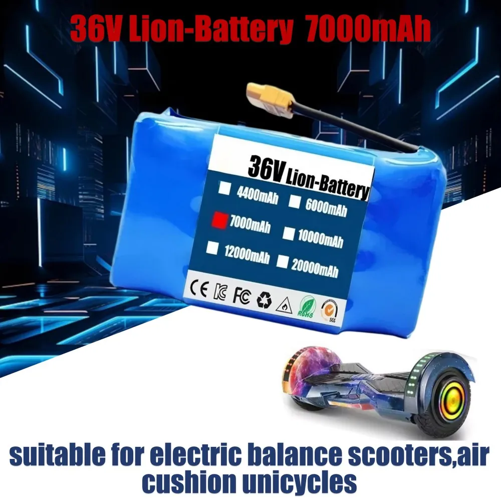 kf-S7c34cfdf85704bbca984aa6268ede96a2 New 36V12Ah 10s2p Rechargeable Lithium Ion Battery Genuine Battery Packsfor Electric Self Balancing Scooter HoverBoard Unicycle - Image 1