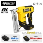 Brushless Electric Nail Gun with Battery Adapter Convert for Dewalt 20v Battery Pin to Milwaukee/Makita 20/18v Battery Pins