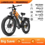 KETELES K800 Adult Electric Bike 1000W*2 Motor E-bike 48v23Ah Battery Off-Road Electric Bicycle 26 Inch Fat Tire Mountain E-bike