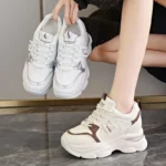 Women Thick Bottom Ultra-light Sneakers New Spring Autumn White Sports Shoes Casual Woman Comfort Breathable Running Shoes