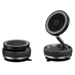 15W Vacuum Suction Magnetic Wireless Charger Car Phone Holder Mount 360 degree Rotatable Compatible with Smartphones for iPhone