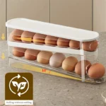 Slide Type Egg Carton Double Automatic Egg Roller Refrigerator Side Door Egg Storage Kitchen Countertop Egg Holder