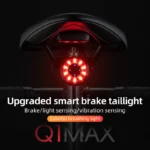 ROCKBROS Bicycle Tail Light Smart Brake Sensing Rear Bike Light Aluminum Waterproof Type-C MTB Road Warning Cycling Taillight