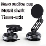 Universal Vacuum Suction Cup Magnetic Car Phone Holder Triple Axis Foldable 360° Rotation Mount Ideal for Bedroom Bathroom Glass