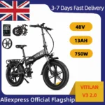 VITILAN V3 2.0 Electric Bike For Adults 750W Folding Mountain Electric Bike 48V13AH 20 inch Fat Tire Off Road Electric Bike