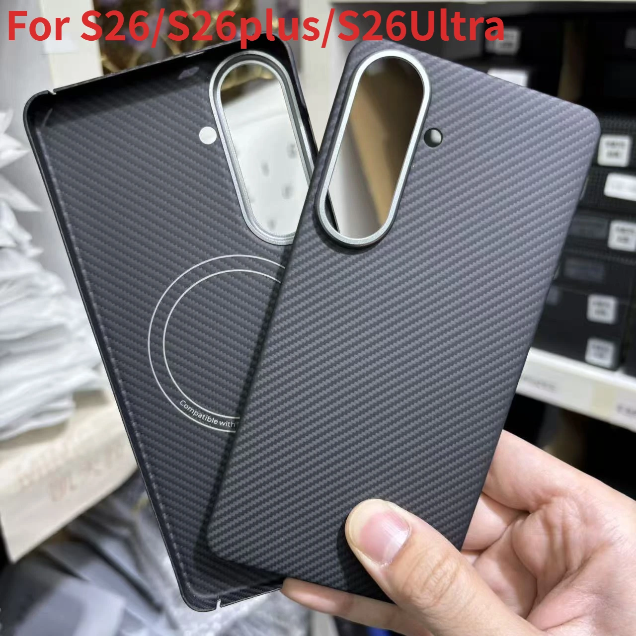 kf-S86d682f9804941f689ead7bb652355fcb For Samsung S26Ultra Kevlar Carbon Fiber 600D Ultra-thin Luxury Drop-resistant Phone Case S26Plus S26 Magnetic Protective Cover - Image 1