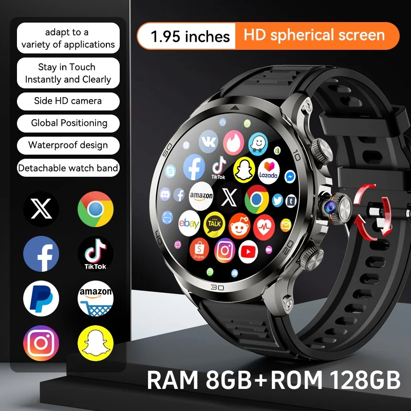 kf-S8874c18f773b4a8f9ec2d6cb2431b174M Original H19 Smart Watch Android 10.0 Smartwatch With 190° Rotary Camera GPS WIFI 1.95inch Larger Amoled Screen 256GB Storage - Image 1