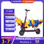 FREEBOY J11MAX E-Scooter 1200W Motor 48V18AH Battery Maximum gradient 25% Electric Scooter 11 Inch Off-Road Tire Adults Scooter