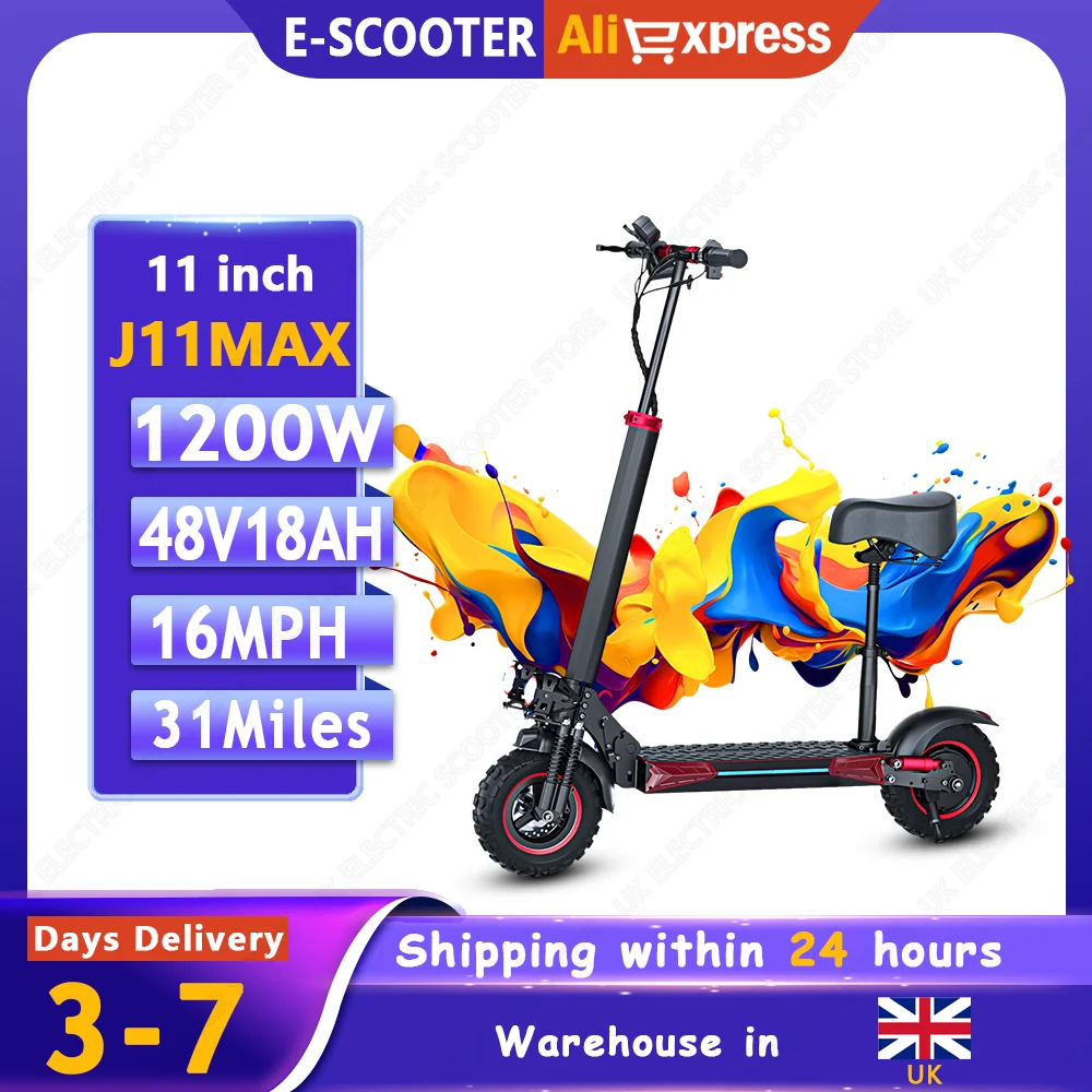 kf-S8b6e29675d92414291fe942373e7924c2 FREEBOY J11MAX E-Scooter 1200W Motor 48V18AH Battery Maximum gradient 25% Electric Scooter 11 Inch Off-Road Tire Adults Scooter - Image 1