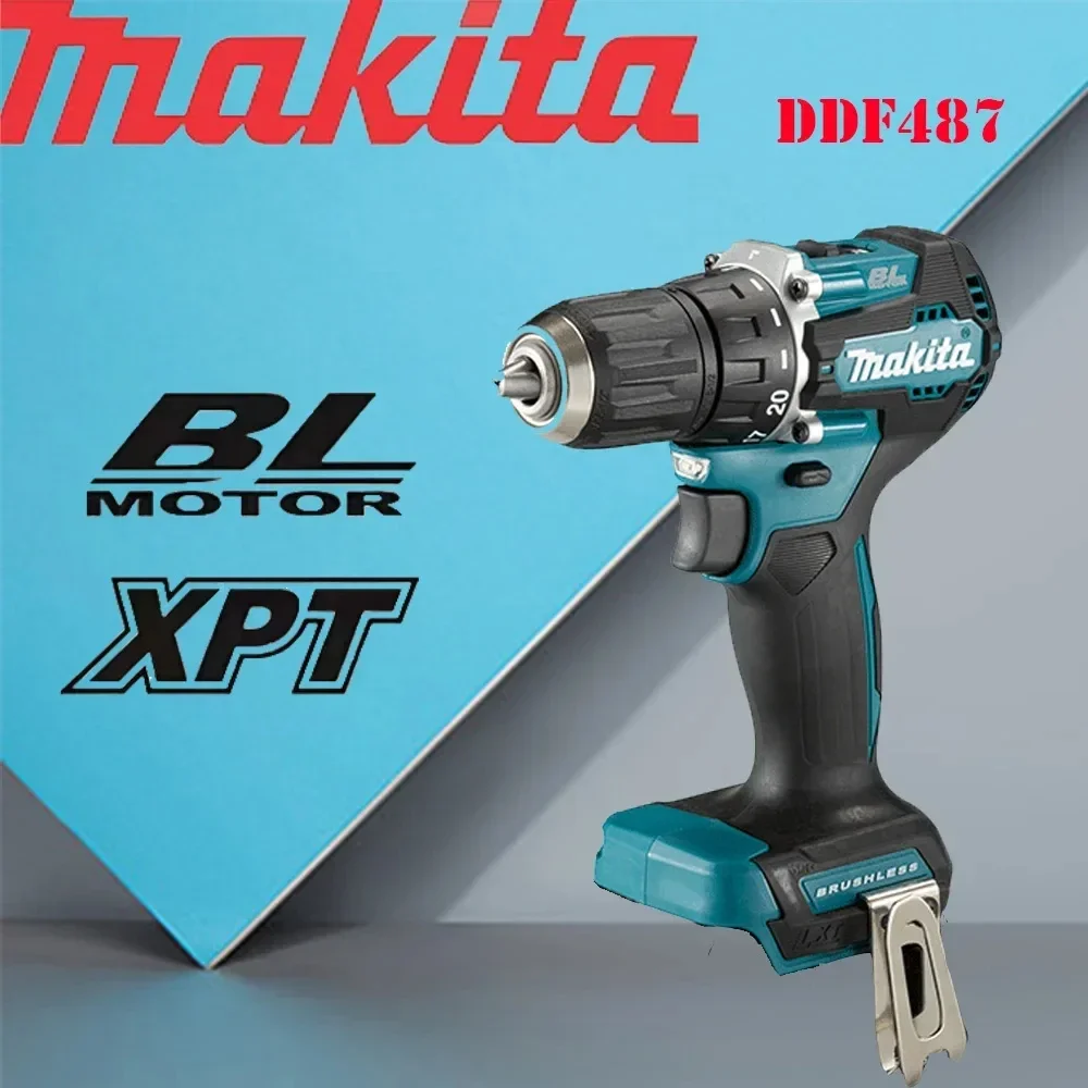 kf-S8c7a50e08abc417f926cad76d9295551K Makita Original DDF487 Cordless Driver Drill 18V Brushless Electric Impact Screwdriver Rechargeable Power Tool (ony tool) - Image 1