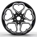 Passenger car alloy wheels with polished aluminum and carbon fiber spokes, for off-road use, 16", 17", 18", 19", 20", 21", 22",