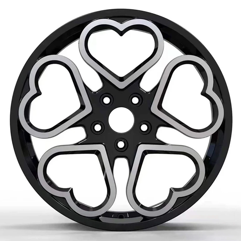 kf-S8e532497e8a340d6b11bd842bb59d21en Passenger car alloy wheels with polished aluminum and carbon fiber spokes, for off-road use, 16", 17", 18", 19", 20", 21", 22", - Image 1