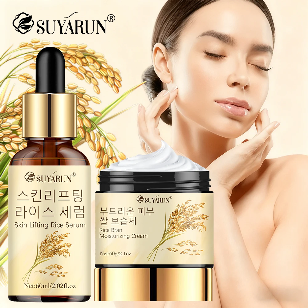 kf-S8eb33799c9fe42adb7599ce13df0690dA SUYARUN Glow Revival Rice Cream & Essence Duo – Brightening Anti-Aging Skincare Set with Fermented Rice Extract & Vitamins. - Image 1