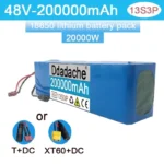 New48V 200000mAh 20000W13S3P XT60 48VLithiumlonBattery Pack 200Ah for54.6vE-bike Electric Bicycle Scooter with BMS