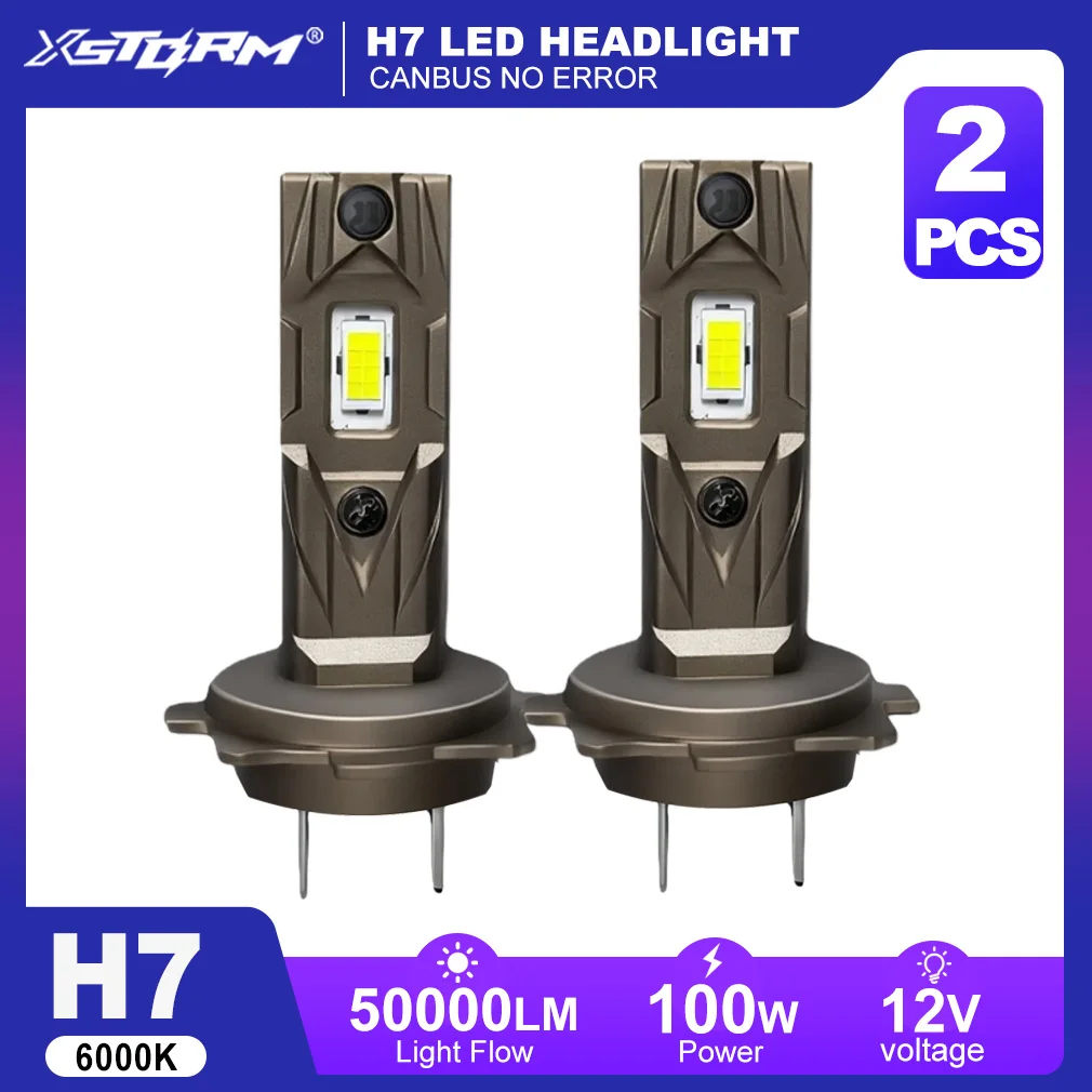 kf-S94bf71e7019b45dbae31c7920554c16en XSTORM H7 H1 LED Headlight Bulbs Car Fog Lights 60000LM 100w CSP H7 LED Lights Canbus Auto Diode Lamps 12V 24V 6000K Plug&Play - Image 1