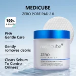 Medicube ZERO PORE PAD 2.0,Pre-Soaked Dual-Texture Cotton Pads,Hydrating&Soothing Formula,Daily Skin Care,K-Beauty,Korean Makeup