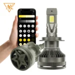APP Control H7 Car Headlight Bulbs H4 Mini Turbo Headlight H1 H11 H3 9005 HB3 9006 HB4 LED Car Lights 3000K 4300K 6000K 3 Colors