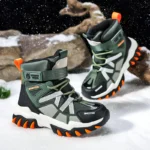 Winter Fashion High-top Sneakers for Children Warm Plush Snow Boots Child Waterproof Sneakers Boys Non-Slip Outdoor Boots 30-39