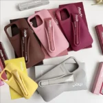 With Box Lipstick Rhod Phone Case for iPhone 16 17 Air 15 14 13 12 11 Pro Max Plus Makeup Lip Gloss Holder Silicone Back Cover