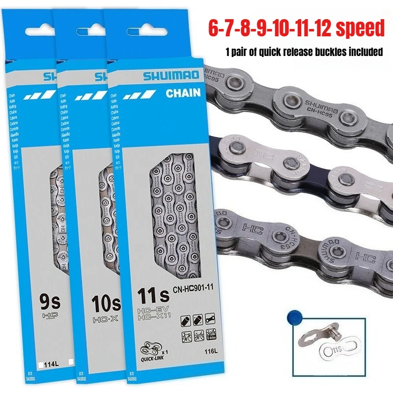 kf-S9f60ff6204104787ada9237614624cfff 6/7/8/9/10/11 Speed Bicycle Chain 10v 11v 12v 116/126L MTB Mountain Bike Original Chains Bicycle Parts - Image 1