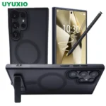 UYUXIO Magnetic Mobile Phone Case with Kickstand for Samsung Galaxy S26 S25 S24 S23 Ultra FE S22 Plus A16 A55 A56 Stand Cases
