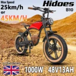 Hidoes B10 E-Bike 1000W Brushless Motor 48V13AH Battery Mountain Motorcycle Electric Bike 20*4.0-Inch Fat Tire Electric Bicycle