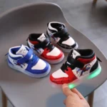 Led Light Shoes for Kids Fashion Cartoon Spiderman Boys Sneakers Girls Casual Shoes Breathable Kids Sport Shoes Size 21-30