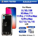 OLED For iPhone X XR XS MAX 11 11 Pro 12 Pro LCD Display With 3D Touch Screen Digitizer For iPhone 12 Mini 13 14 plus 15 Incell