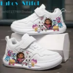 2025 Hot Selling popular gabby dollhouse Children shoes Cute Printing girls PU leather arch support sneakers birthday gift