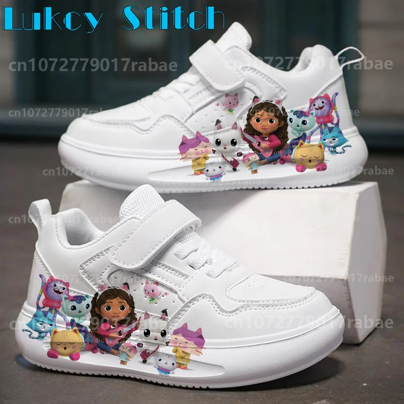 kf-Sb3272b1a962a4cf1a7b53ebbc378645fT 2025 Hot Selling popular gabby dollhouse Children shoes Cute Printing girls PU leather arch support sneakers birthday gift - Image 1