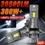 H7 LED Headlight Canbus 30000LM 7035 Csp Chips 1:1 Mini Size Plug And Play Auto Lamp 6000k Wireless Turbo Fog Light With Fan
