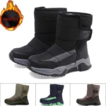 Children's Snow Boots Winter High-Top Children's Magic Tape Cotton Shoes Students Outdoor Comfortable non slip thick sole Boots