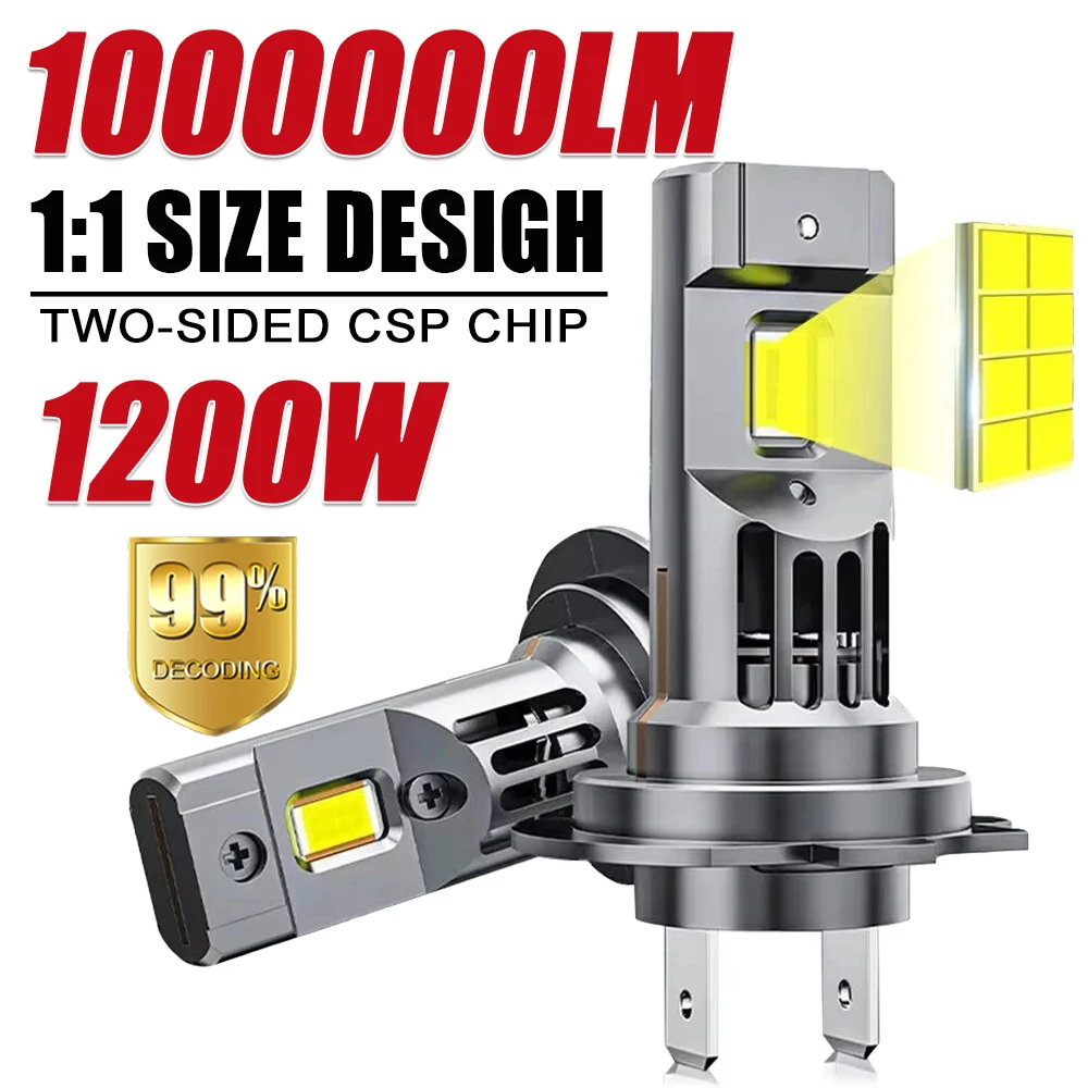 kf-Sb60dfb97b81042479531c9f952d18b21F H7 LED Car Headlight Bulbs CANBUS 1200W High Power Super Bright Wireless Auto spotlights Mini Turbo Fan Fog Lamps Plug&Play 12V - Image 1