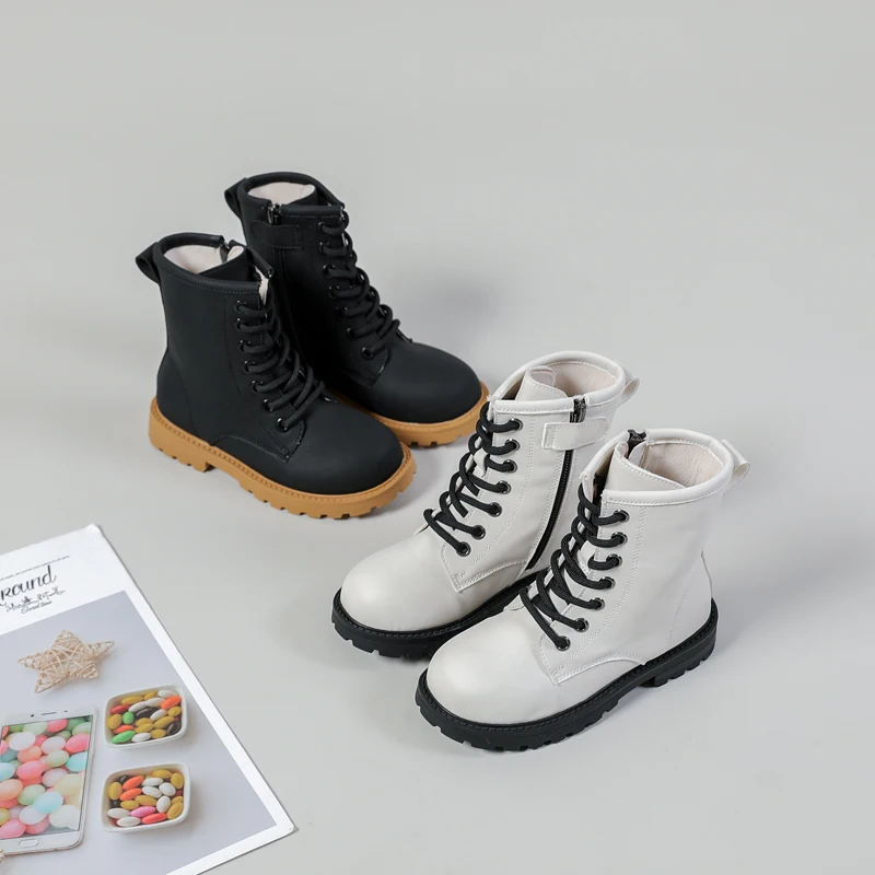 kf-Sb623117808d74112b8a0c25cfa71497bZ Kids Fashion Boots Children Ankle Boots Baby Girls White Brand Shoes Boys Riding Boots Toddler Soft Casual Platform Autumn New - Image 1