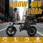 DEEPOWER A14 500W multi-link shock absorption system small electric bicycle, suitable for urban travel and outdoor activities