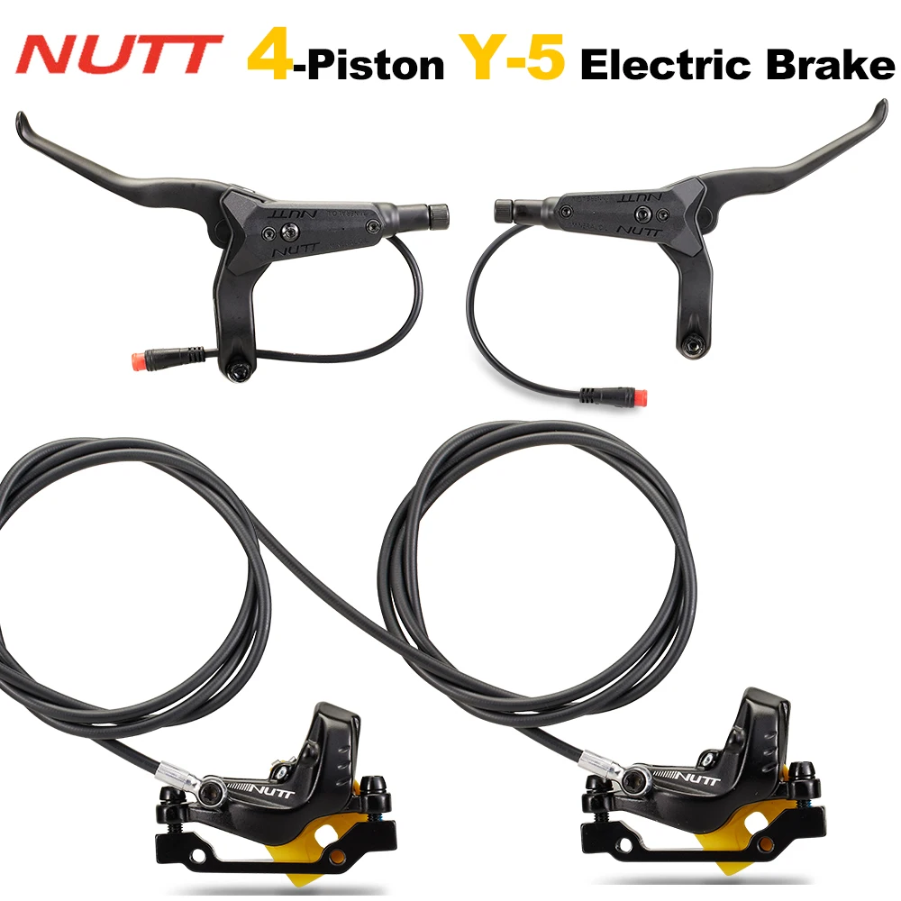 kf-Sb6b345787f634964a32f7508d9523ba2x NUTT 4 Piston Electric Scooter Brake Y-5 Hydraulic Disc Brakes 140 160 180 Rotor For A5-D KUGOO Zero Dualtron Kaabo Mantis - Image 1