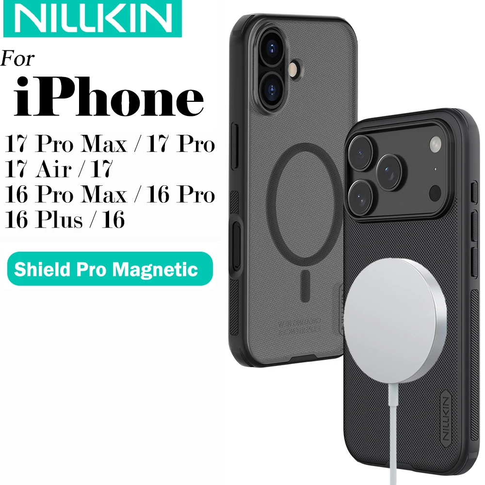 kf-Sba2accc14c934f20b9e76abc1bed1398j Nillkin For iPhone 17 Pro Max 17 Air iPhone 16 Pro Max 16 Plus Magnetic Shield Pro Phone Case Anti Fingerprint Back Cover - Image 1