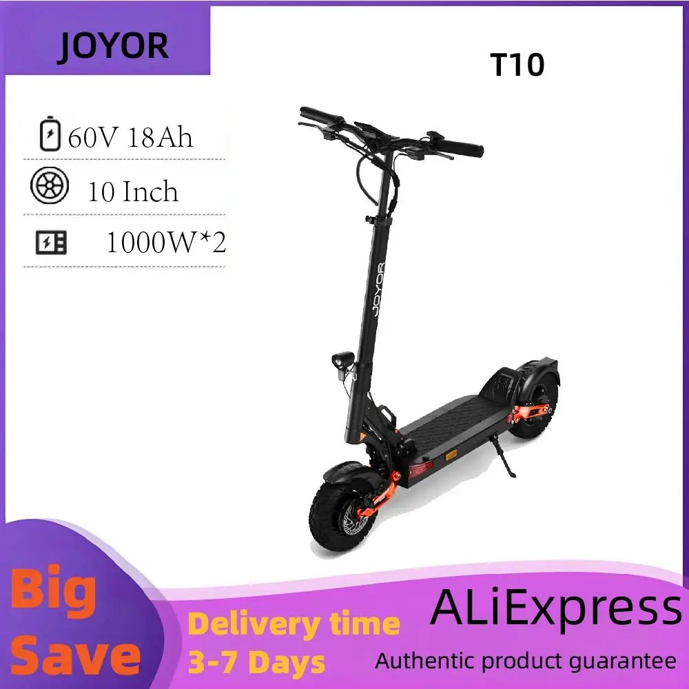 kf-Sc17a02fa21dc480280ec361739e2943dq JOYOR T10 Adult Foldable Escooter 1000W*2 Motor Electric Scooter 60V18AH Battery 10 Inch off-road tire E-Mountain Scooter - Image 1