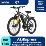 Unibike Q7 Adult Electric Bicycle 36V10Ah Battery Electric Bike 250W Motor E-bike 26 Inch Tire E-Mountain Bike
