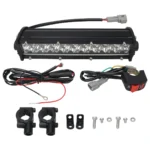 Motorcycle Headlight Light Handlebar LED Light Bar Set 60W LED With switch Kit Fits Most 7/8” Handlebars White Yellow Flicker