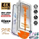 2Pcs High Clear Full Screen Protector For iPhone 17 16 15 14 13 Pro Max 17 Air 16e 12 11 Pro 15 14 Plus XR XS Easy Install Glass