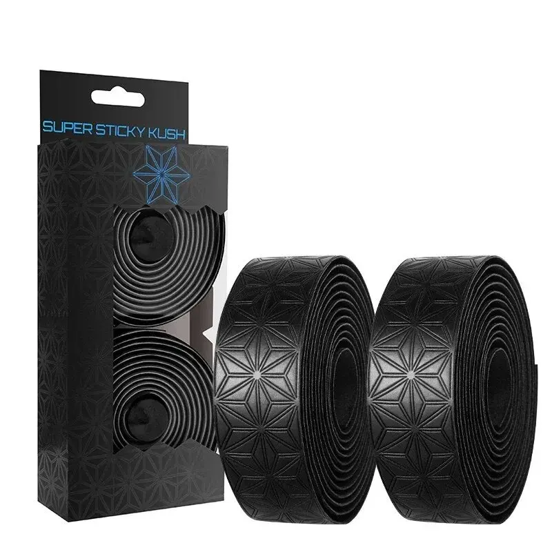 kf-Sc9462d2d2f754edd93695ffe2d9b72abj 1 Pair Anti-Slip Road Bike Handlebar Tape PU Shock Handle Bar Tape w/ Bar End Plugs Bicycle PU Anti-Vibration Wrap Tape Bartape - Image 1