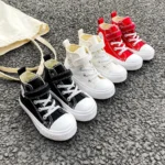 9022 High top solid color breathable children's canvas shoes trendy boys and girls board shoes soft sole fashion cloth shoes