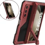 3 Layers Heavy Duty Metal Phone Case For Samsung Z Fold 7 6 5 4 Shockproof Aluminium Silicone Cover With Stand Screen Soft Film