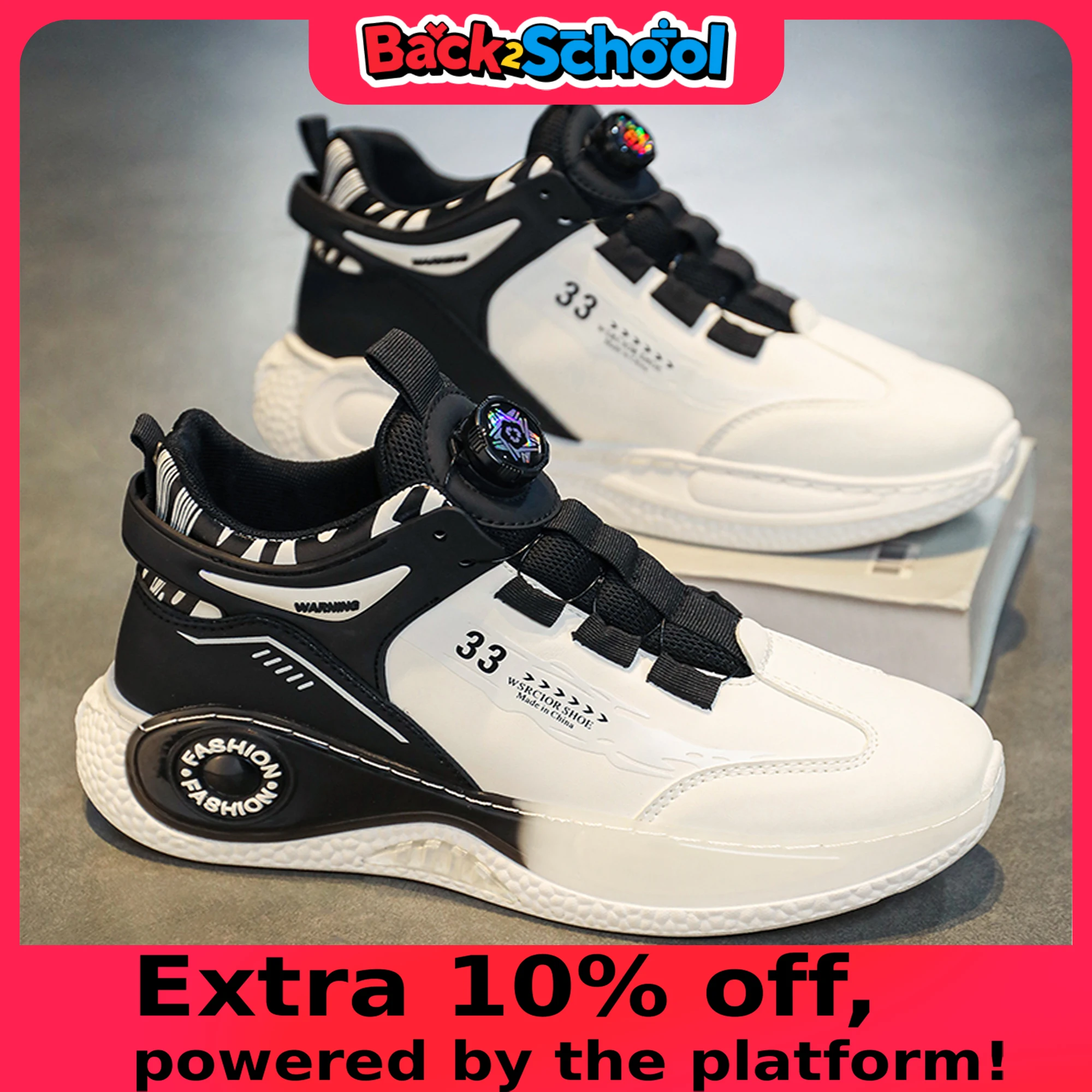 kf-Scf18798bde214b38b72fa681b316e82av Mens Sneakers with Rotating Buckle Comfy Non Slip Lace up Durable Shoes for Mens Outdoor Activities - Image 1