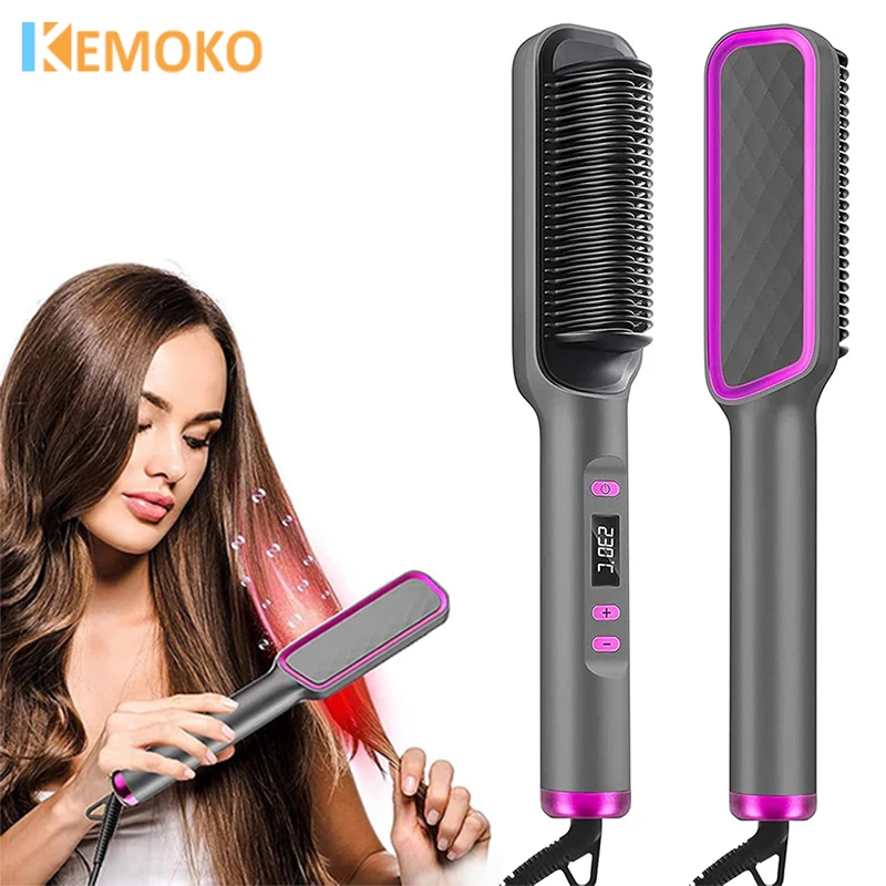 kf-Sd6434e119b54481fb70ff0b73d6943e20 Electric Hot Comb Straight Hair Straightener Comb Straightening Brush Negative Ion Multifunctional Anti-Scalding Styling Tool - Image 1