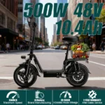 DEEPOWER C14 electric scooter can carry weight on the pedals and is equipped with a 500w motor and a waterproof lithium battery