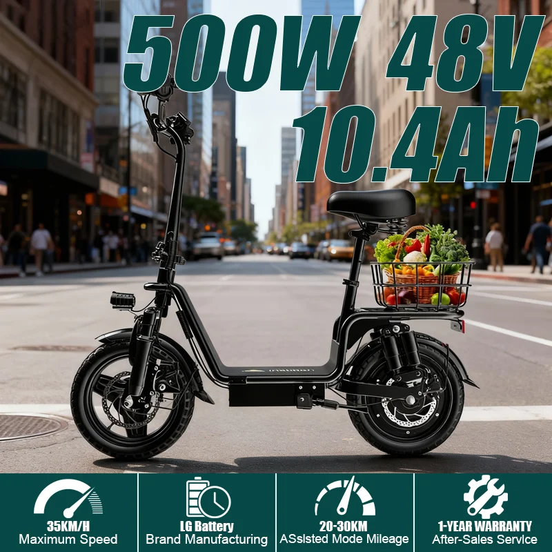 kf-Sd77136bb6a3d48e0b8948187c08bb205Z DEEPOWER C14 electric scooter can carry weight on the pedals and is equipped with a 500w motor and a waterproof lithium battery - Image 1