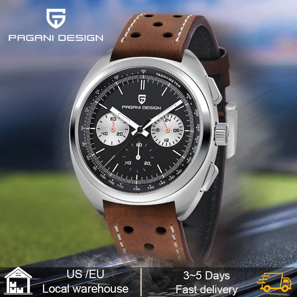 kf-Sda898be21b8841edae66e108e29134acg PAGANI DESIGN Men's Watches Retro Panda Dial Quartz Watch Men Japan VK63 Chronograph Sapphire glass Wrist Watch Men 2024 New - Image 1